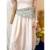Pañuelo de Seda Floral Estilo Pastoral con Cinturón para Mujer, Pañuelo Triangular Delgado para Decorar Faldas, Accesorio para la Cintura, Corbata de Cuello, Pañuelo para la Cabeza
