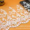Largura 35cm Renda Preta e Branca Malha Bordada Acabamento para Roupas Bainha de Saia Acessórios Tecido de Cama DIY