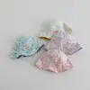 Chapéus de Pescador Reversíveis Dupla Face Atacado Infantil Novo Estampa Primavera e Verão Chapéus de Sol para Meninas ao Ar Livre Chapéus Bucket Comércio Exterior