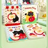Caderno Espiral Gato Cartoon A7 Caderno Gato Maçã Gato Preto Caderno Pequeno Bloco de Notas Conveniente Fofo Caderno de Bolso