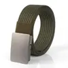 Cinturón de Lona de Nylon para Hombre con Hebilla de Presión de Aleación, Versátil para Exteriores, Casual, Entrenamiento Militar, Táctico, Tejido Elástico en la Cintura