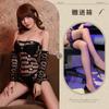 Ye Tingxiang Combinación de Ropa de Malla Jacquard Europea y Americana Mono sin Entrepierna Lencería Sexy con Aberturas Medias Sexy Talla Grande Tentación