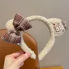 Faixa de cabeça fofa com orelhas de panda para lavar o rosto, faixa de cabeça de pelúcia de desenho animado com coroa alta para mulheres, faixa para maquiagem e lavar o cabelo, acessório de cabelo