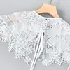 Chaqueta de encaje fina para el sol de verano, hueca, versátil, cuello falso, moda, ropa de mujer, chal para vestido
