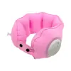 Almohada inflable en forma de U para viajes de larga distancia, portátil y plegable, color liso, diseño simple, almohada de soporte para el cuello de PVC flocado engrosado
