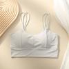 Novo Top Feminino de Verão Estilo Coreano de Seda Gelada com Alças Finas Costas Bonitas Cor Sólida para Usar por Cima Sem Aro Pequeno Top para Meninas