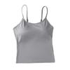 Camisola de Seda Hielo de Verano Wrap Pecho Base Anti-Exposición Sujetador Deportivo Largo con Almohadillas en el Pecho para Mujer con Tirantes Ajustables