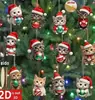 Conjunto de 12 Peças de Enfeites Pendentes de Gato de Natal Fofos em Acrílico para Árvore de Natal, Festa de Feriado, Decorações Pendentes Externas