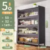 Estante de Almacenamiento para Cocina de Pie Gabinete de Almacenamiento Multicapa a Prueba de Polvo Aparador Doméstico con Puerta Armario Multifuncional Armario de Almacenamiento
