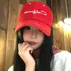 Gorra de Béisbol Roja de Estilo Americano de Moda con Bordado de Letras para Mujer, Ala Ancha, Corona Profunda, Circunferencia de Cabeza Grande, Gorra de Pico Adelgazante
