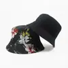 Sombrero de pescador con estampado floral de doble cara para hombre y mujer, sombrero para protección solar, sombrero de moda para exteriores, versátil para primavera y verano