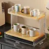 Prateleira de Armazenamento para Mesa, Porta-Copos de Acrílico, Caixa de Armazenamento de Bancada de Mesa de Jantar de Alto Padrão, Organizador de Pequenos Itens Diversos