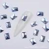 Arte de Uñas Forma de Fondo Plano Diamante Azul Hielo Azul Claro Celebridad de Internet Gota de Agua Cuadrado Amor Octágono Joyería