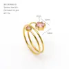 Anillo Hexagonal de Acero Inoxidable de Tres Capas Enroscado con Circonita de Colores, Moda Europea y Americana, No se Desvanece, Sencillo, de Nicho, Versátil, Anillo Delgado