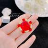 Anillo de Hemoglobina de Paloma Artificial de Estilo Medio Vintage Igual al de TikTok Net Red Anillo Femenino Huevo de Paloma Grande Baojia
