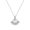 Collar Cuadrado de Circonio con Forma de Abanico de Plata de Ley S925 para Mujer Lujo Accesible Diseño de Nicho de Gama Alta Cadena Versátil Nueva para Clavícula Venta al por Mayor