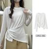 H152 Camiseta Blanca de Manga Larga Estilo Perezoso para Mujer Verano Delgada Protector Solar Camisa Versátil Holgada Ropa Exterior Top Blusa