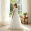 Vestido de Princesa de Encaje para Niñas Vestido Largo de Malla para Dama de Honor Vestido para Niñas Vestido Infantil al por Mayor Transfronterizo