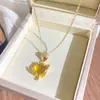 Moderna Cadena Clavicular de Acero de Titanio con Trébol de Cuatro Hojas Clásico Japonés y Coreano para Mujer, Elegante y Lujosa Cadena de Zirconia, Accesorio Versátil Exquisito