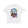 Dropshipping Marca de Moda High Street 240g Camiseta Cartoon de Alta Qualidade Manga Curta Comércio Exterior Atacado Transfronteiriço Unissex Top Camiseta Tendência