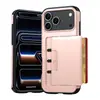 Novo modelo transfronteiriço adequado para capa de celular Apple 18 Pro, capa protetora com compartimento deslizante para cartão pop-up, ip18pm anti-queda