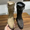 Colección nueva de otoño 2026 súper popular: Botas versátiles, casuales, de caña corta, adelgazantes y hasta el tobillo para mujer con tacón grueso y acabado de gamuza