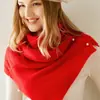 Xale/Lenço de Moda 100% Caxemira Pura Feminino Cor Lisa Aquecedor de Pescoço Versátil Outono e Inverno Nova Peça de Tricô para Usar por Cima