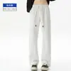 Pantalones de chándal elegantes de pierna acampanada con cremallera y abertura para hombre, estilo American high street, casual y geniales, corte holgado, pantalones únicos y modernos de talla grande