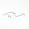 Armazón de titanio puro para gafas de hombre, elegante armazón de titanio, gafas de armazón cuadrado grande, armazón de gafas de prescripción semi-montura de titanio ultraligero para negocios