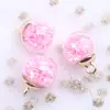Aretes hechos a mano de bricolaje con bola de cristal de colores, aretes, bolsa de material para joyería de oreja