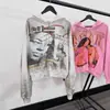 Otoño Invierno Transfronterizo Nuevo Europeo y Americano Cremallera Perforación en Caliente Estampado Retro High Street Sudadera con Capucha Cárdigan Hombres y Mujeres Venta al por Mayor