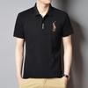(Apoya una generación de cabello) camiseta de verano de manga corta para hombre bordado talla grande camisa POLO tendencia negocios comercio exterior mayoreo