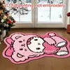 Alfombra de suelo absorbente antideslizante para baño de estilo caricatura, alfombra decorativa de imitación cachemira para sala de estar, alfombra resistente a la suciedad para entrada