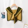 Peça de outer wear de lã com nó, primavera e outono, decoração de celebridade da internet, feminina, ombro, falso duas peças, cachecol para o pescoço, xale de tricô de verão