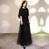 Vestido Negro de Noche para Mujer, Nuevo Estilo de Banquete, Vestido Adelgazante para Anfitriona, Vestido Diario para Fiesta de Sociedad