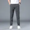 Pantalones Casuales Finos de Seda de Hielo para Hombre Verano Color Sólido Versátiles Elásticos Rectos Transpirables Pantalones Largos para Hombre 2026