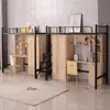 Conjunto de Cama e Escrivaninha para Apartamento de Estudantes Universitários, Combinação de Guarda-roupa e Escrivaninha de Ferro Forjado, Conjunto de Cama e Armário para Adultos de Dormitório de Funcionários