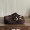 YEYE estilo coreano retro casual lunares slip-on para mujer principios de otoño nuevo pata de gato simples metal versátiles pantuflas
