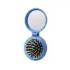 Pente de Bolso Dobrável Fofo Arco-Íris Dente de Agulha Plástico Espelho Dobrável Reto Dentes Retos Redondos Pente de Espelho Dobrável para Maquiagem Peça Única