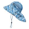 Explosiones de Primavera y Verano 2024 Transfronterizo Infantil Ala Grande Estampado de Animales Playa Transpirable Protección del Cuello Sombrero de Pescador Secado Rápido Sombrero Chal