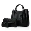 Bolso de Mujer 2025 Nuevo Estilo Coreano Color Sólido Bolso Cubo Set de Tres Piezas Bolso Madre e Hija Gran Capacidad Bolso de Hombro Cruzado