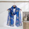 Bufanda Ligera de Seda Georgette 50*160 Nueva Bufanda Larga de Seda Estampada Bufanda de Gasa Protectora del Sol para Exteriores de Verano Bufanda Decorativa