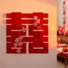 Decoración de Habitación de Boda con Juego de Caracteres de Doble Felicidad para Bodas, Pegatinas de Caracteres de Doble Felicidad Grandes y Pequeñas para Decoración de Puertas y Ventanas de Dormitorio