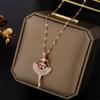 Colar de Menina Bailarina Estilo Coreano Design Ouro Rosa Aço Titânio Corrente de Lábios Corrente de Clavícula Temperamento Personalizado Tendência Bonito