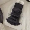Polainas de punto para mujer, nuevos estilos otoño/invierno, efecto adelgazante, color liso, estilo JK Lolita, calcetines grises, calcetines con volantes estilo coreano