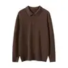 Nova Coleção Outono/Inverno 100% Caxemira Masculino Gola Lapela Minimalista para o Dia a Dia Fácil de Combinar Temperamento Moda Casual Blusa de Tricô