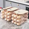 Caja de Almacenamiento de Huevos de Tres Capas, Nueva Caja de Conservación para Refrigerador de Cocina, Bandeja de Huevos Transparente Grande Multicapa, Caja de Huevos Tipo Cajón