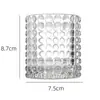 Atacado do Fabricante Copo para Vela Suporte de Vela de Vidro Transparente Copo de Vidro para Vela de Aromaterapia Suporte de Vela com Relevo Exquisito Copo de Vidro