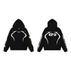 Cruzamento de Fronteiras Novo Europeu e Americano Hellstar Hell Star Marca da Moda Moletom com Capuz Letra Estampa Retro Solto para Homens