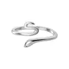 Anillo de Serpiente para Mujer Nicho Lujo Ligero Serpiente Gone Animal Anillo para Dedo Moda Simple Gancho Línea Serpiente Anillo Abierto para Dedo